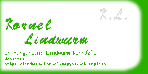kornel lindwurm business card